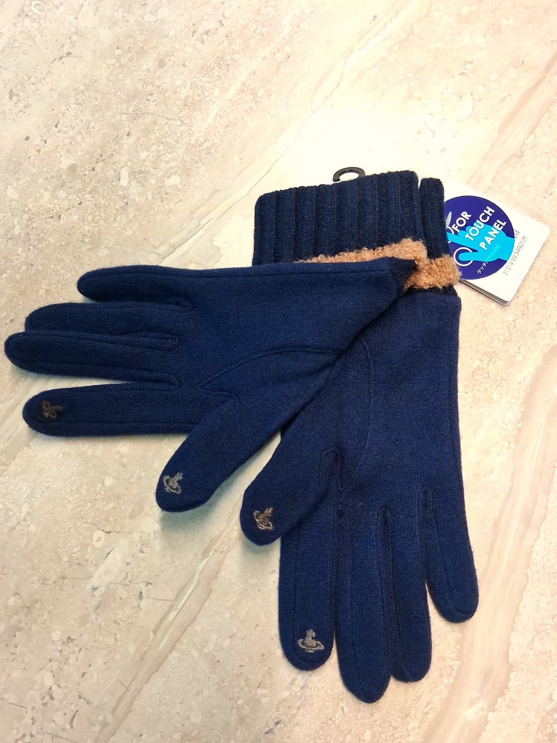 비비안 웨스트우드 빅 orb 저지 글러브 네이비 (새상품) 상품이미지6