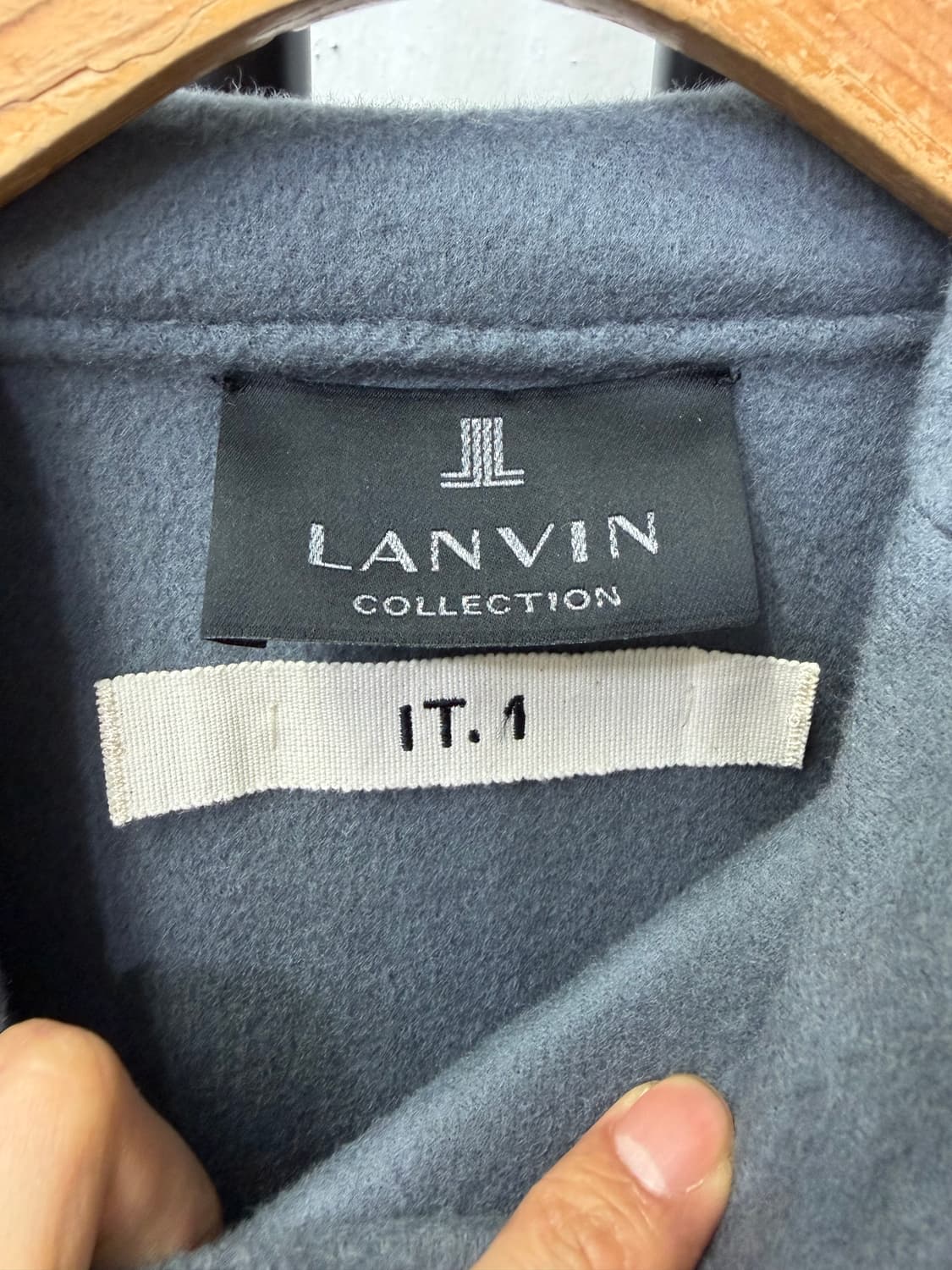 정품) LANVIN 랑방 한섬 가죽 디테일 후드니트 82 상품이미지7