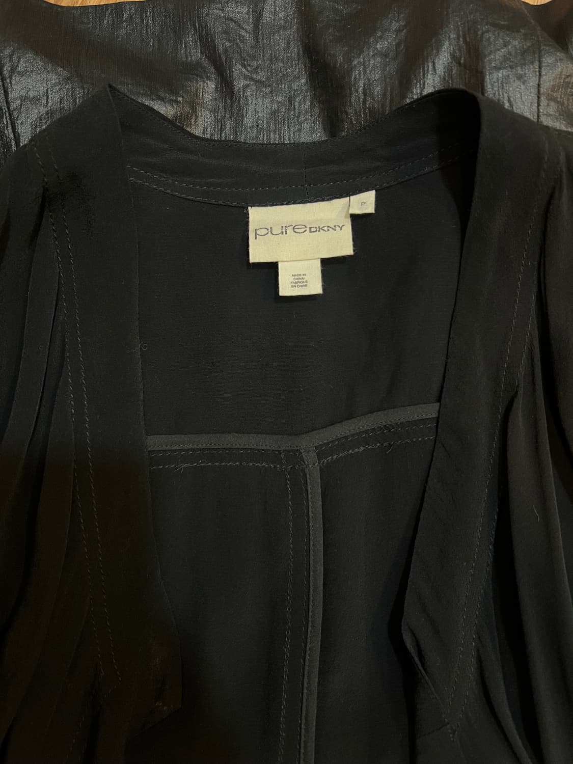 퓨어DKNY 퓨어디케이앤와이 여성 블랙 오픈가디건 가디건자켓 상품이미지5