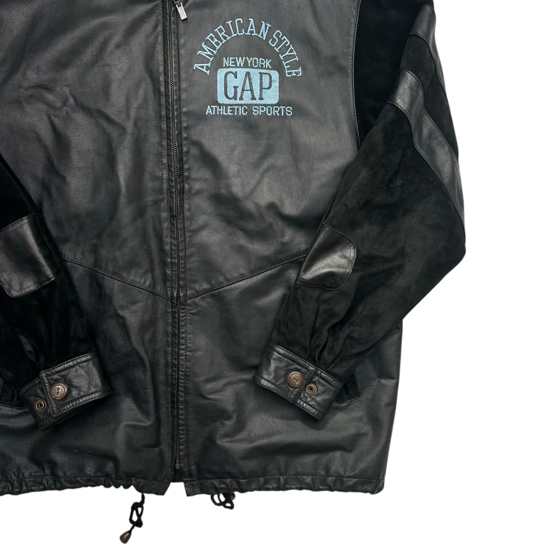 90s Old Gap 올드 갭 엠브로이드 카우 레더 자켓 M 상품이미지6