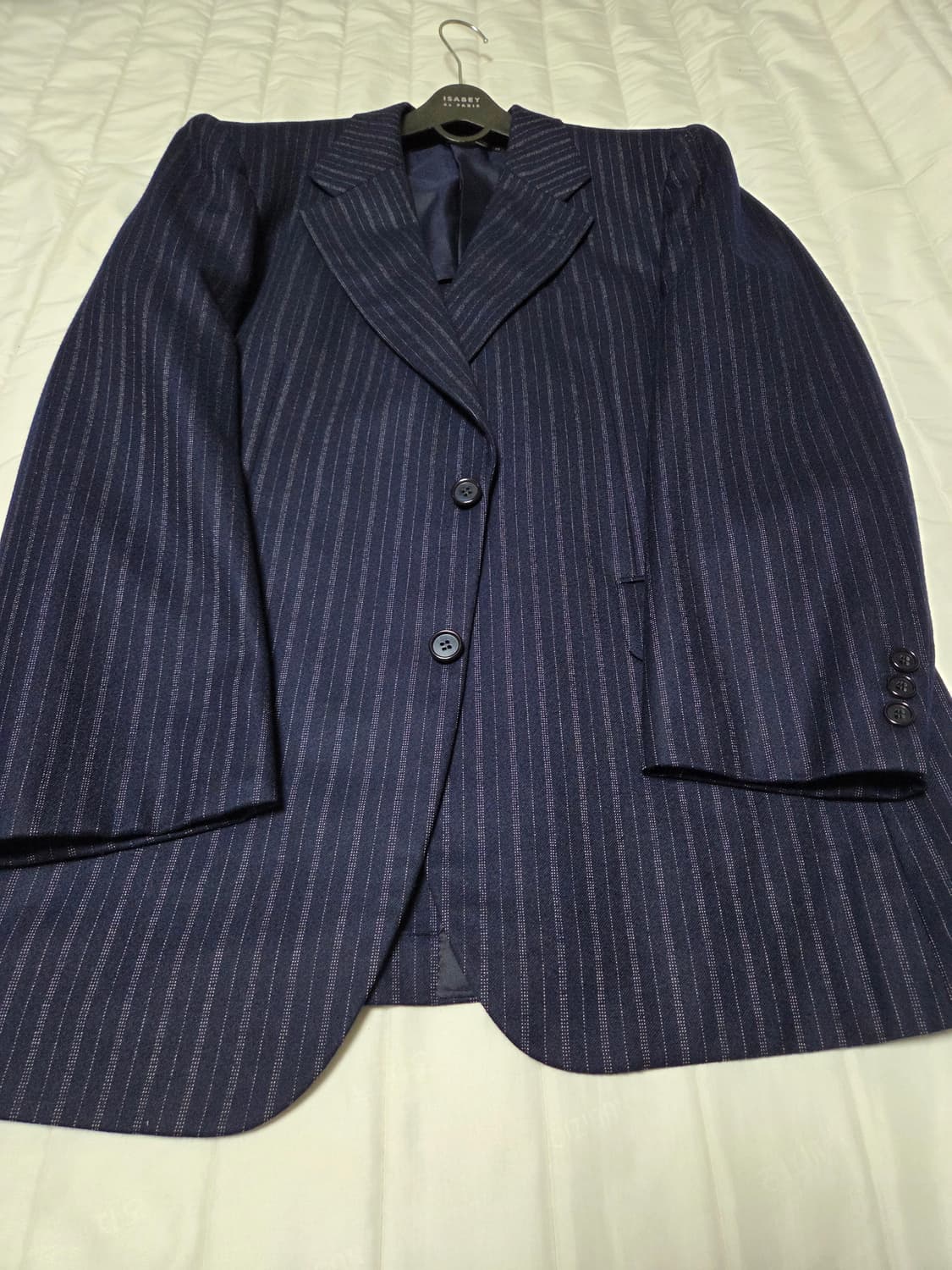 [107]Trojan Deluxe 울100 네이비스트라이프 블레이저 맞춤 상품이미지2