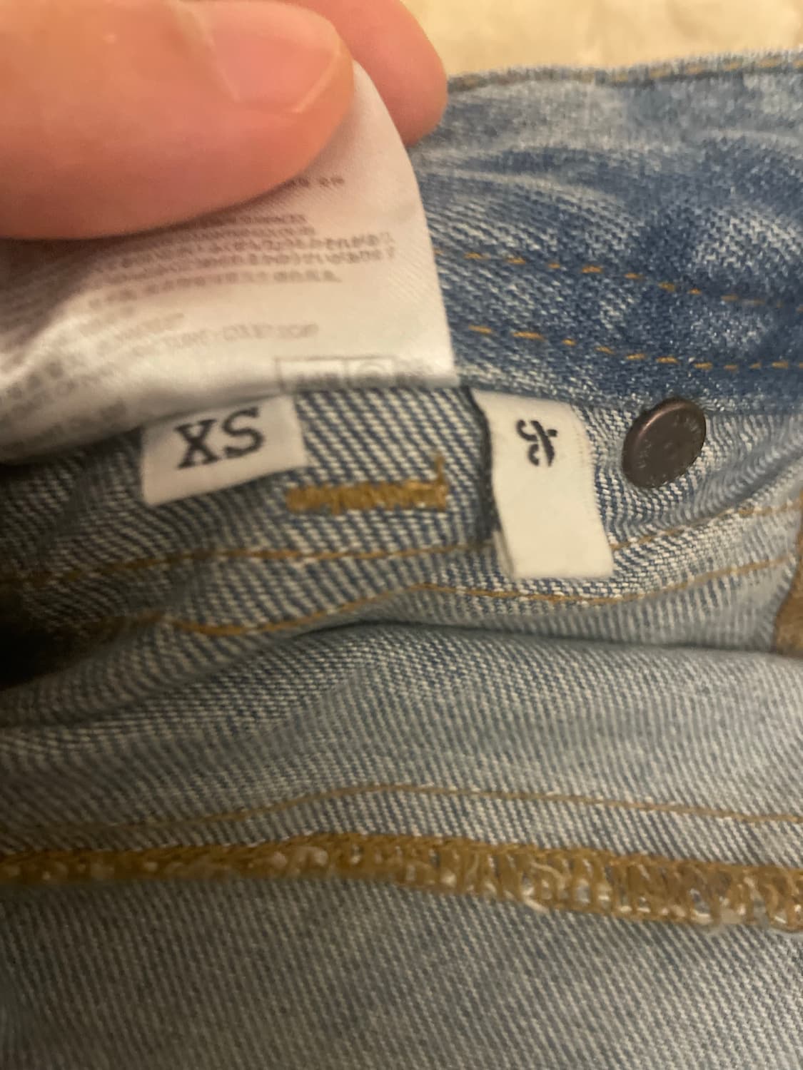 앤더슨벨 로우 컷 와이드 데님 팬츠 진 xs 상품이미지7