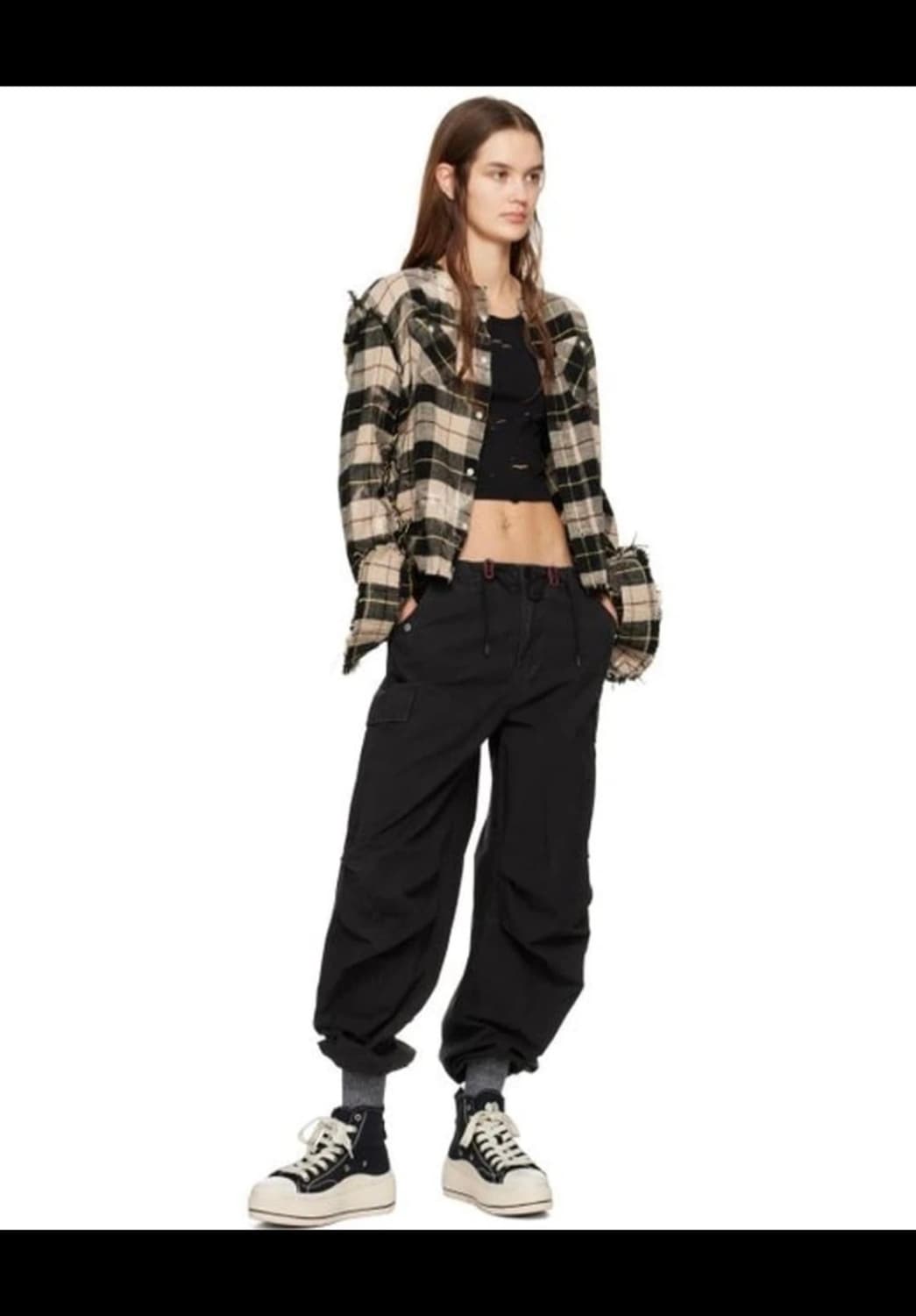 알써틴 r13 체크 크롭 셔츠 자켓 스몰 상품이미지1