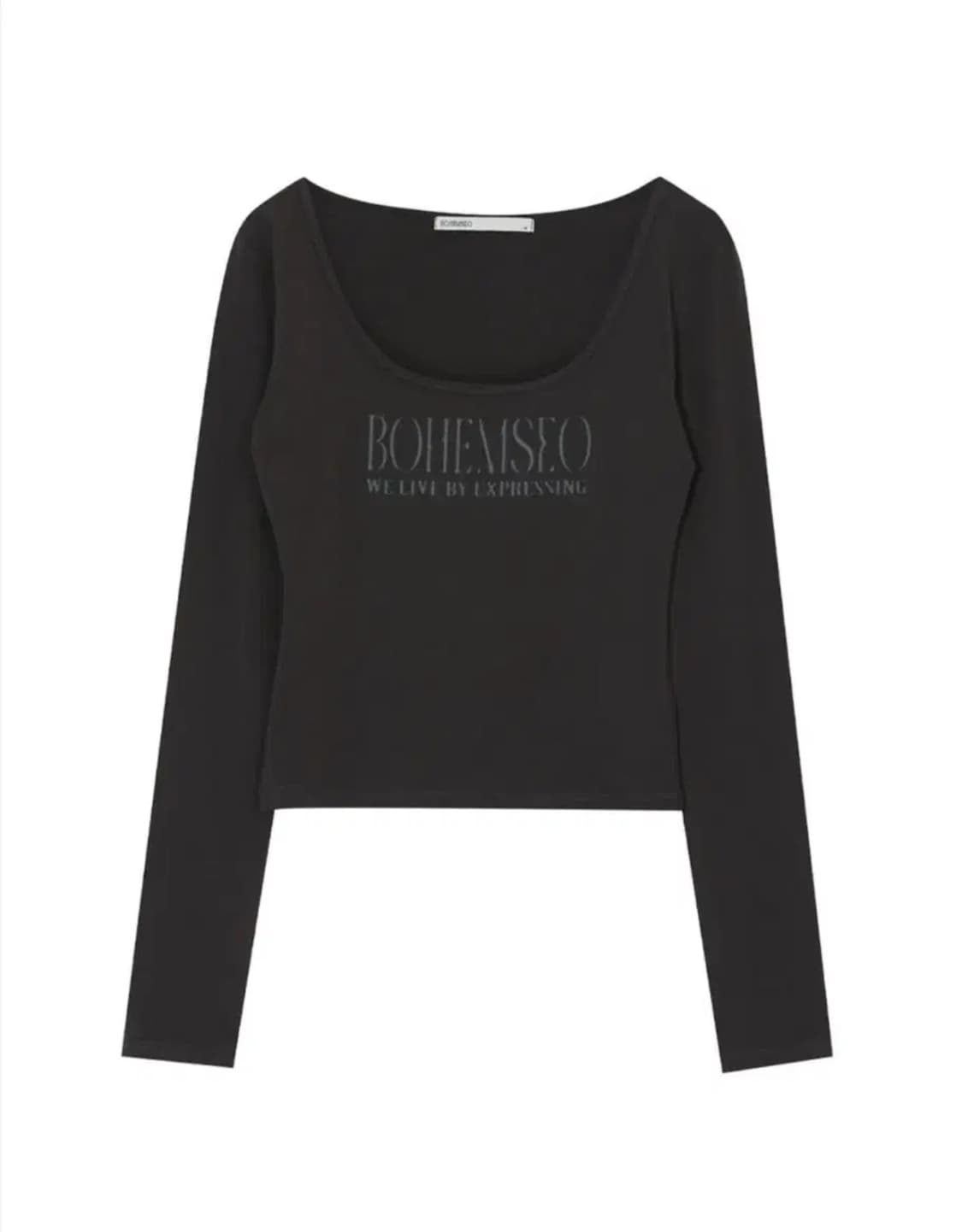 보헤미안서울 페일 프린티드 롱슬리브 차콜 M 상품이미지1