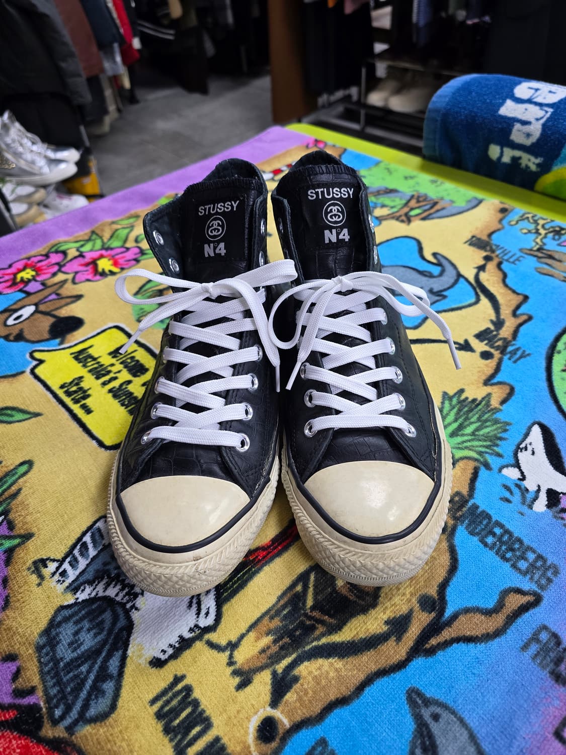 스투시 컨버스 블랙 하이 크로커다일 (1513) 상품이미지3