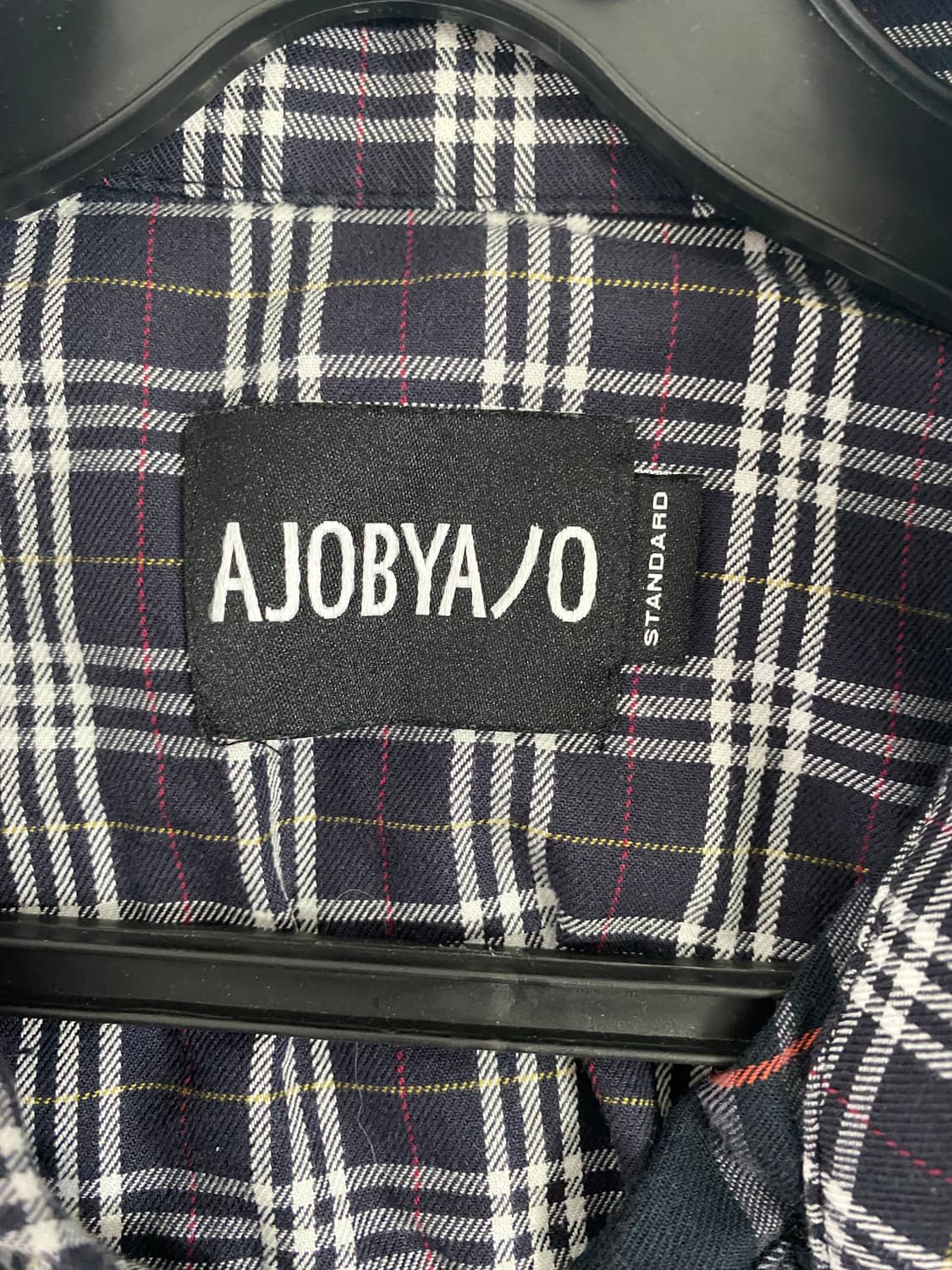 아조바이아조 오버 체크 믹스 셔츠 네이비 F  size 가슴(단면) 59 상품이미지3