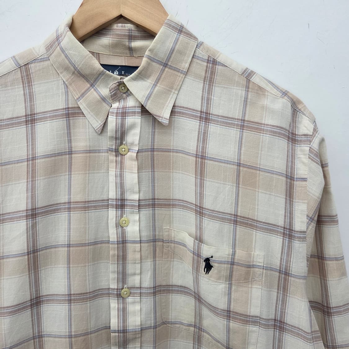 폴로 랄프로렌 체크 긴팔 셔츠 남L 상품이미지3