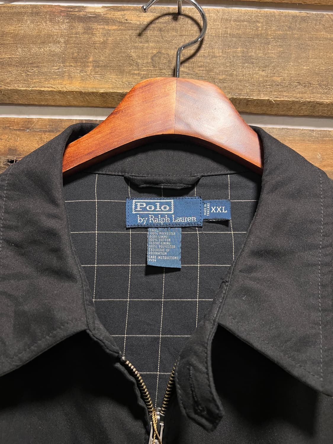 [2XL]폴로 랄프로렌 체크 라이닝 블랙 드리즐러 자켓 상품이미지2