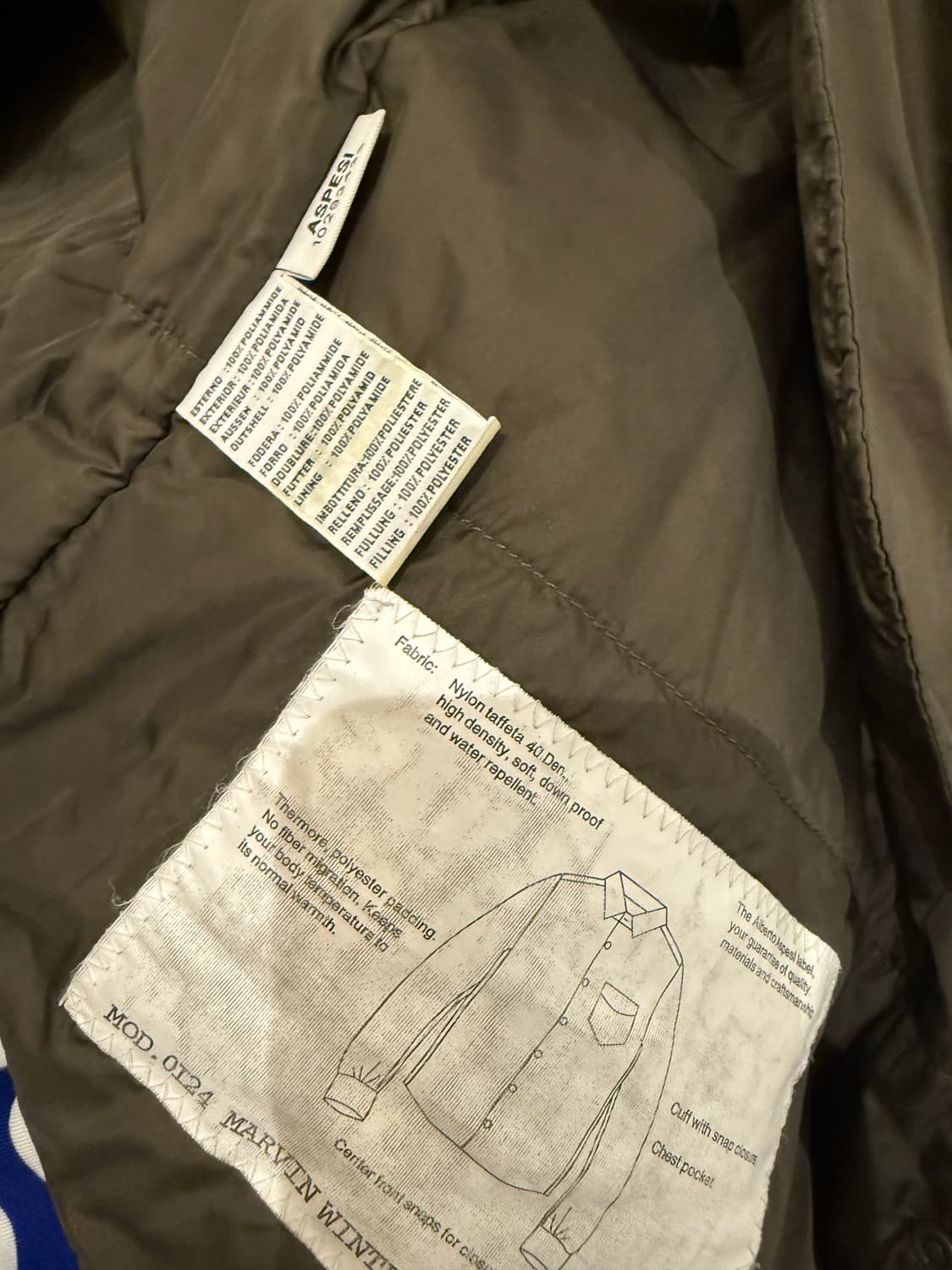 ASPESI 카키 패딩자켓 상품이미지5