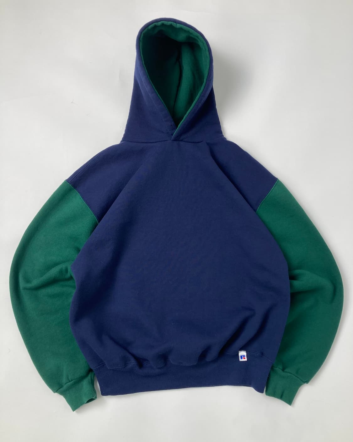 90s Russell Hoodie (navy/green) 상품이미지1