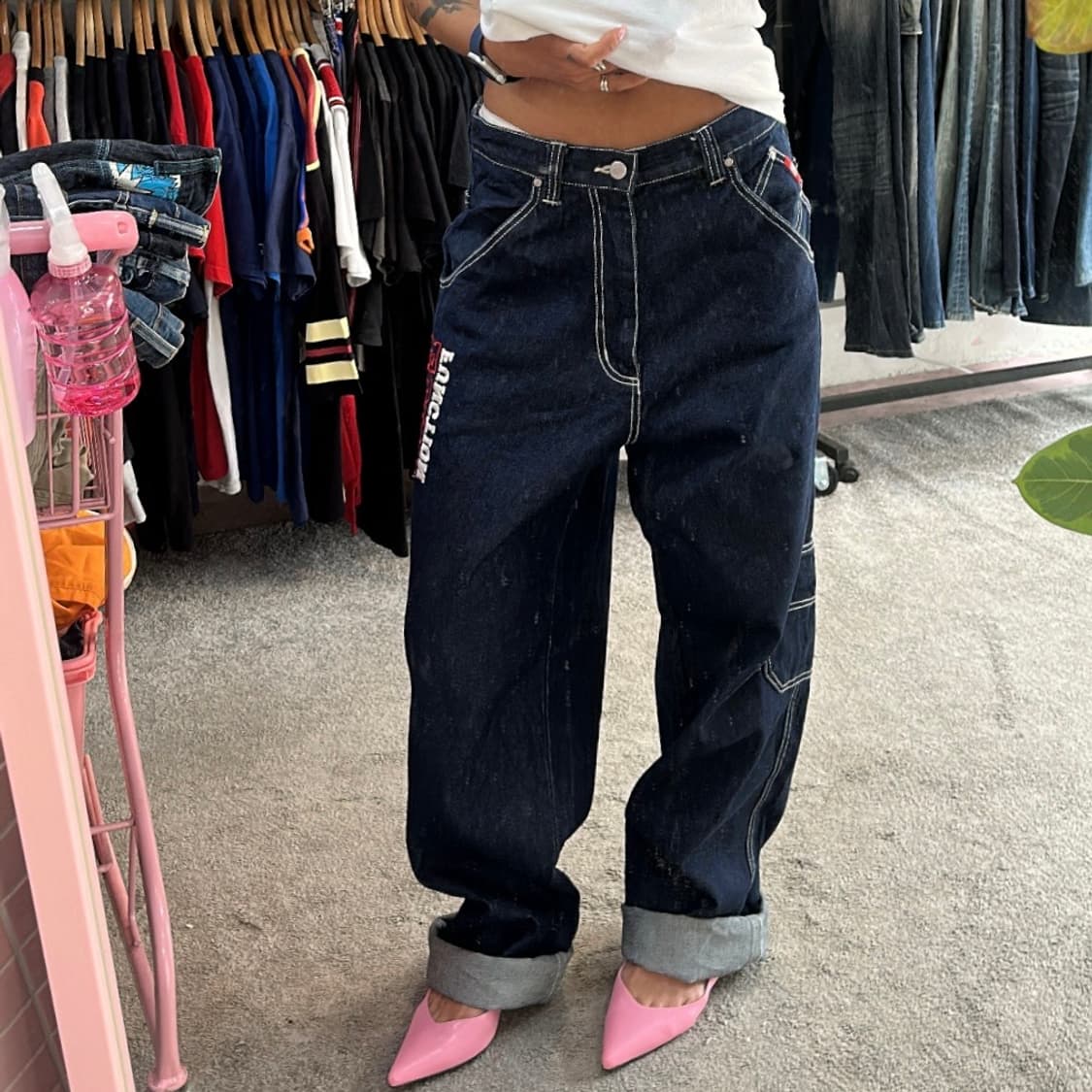 에코 90s 올드스쿨 카펜터 데님 팬츠(L) 상품이미지3