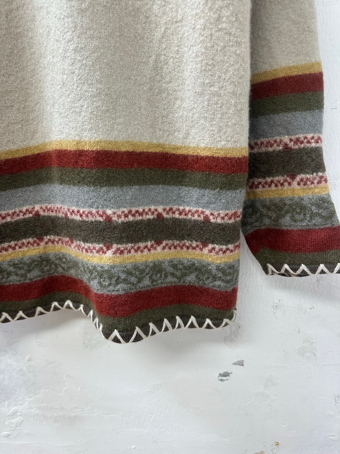 일본빈티지 SAISON DE ELLE 울100% 우드 버튼 니트 가디건 상품이미지7