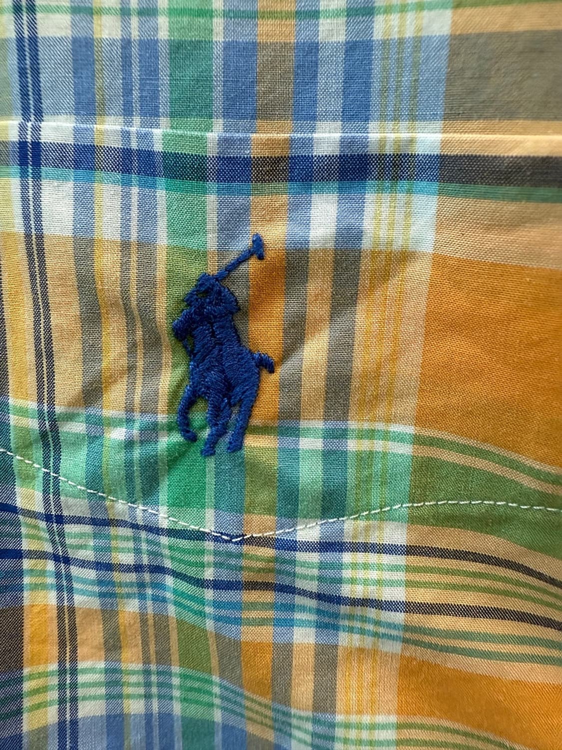 100-105) 폴로 오렌지 체크셔츠  상품이미지7