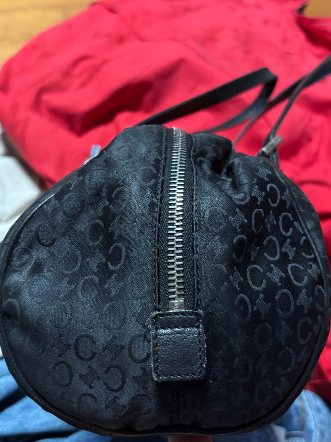 vintage celine leather string bag 31cm 상품이미지3