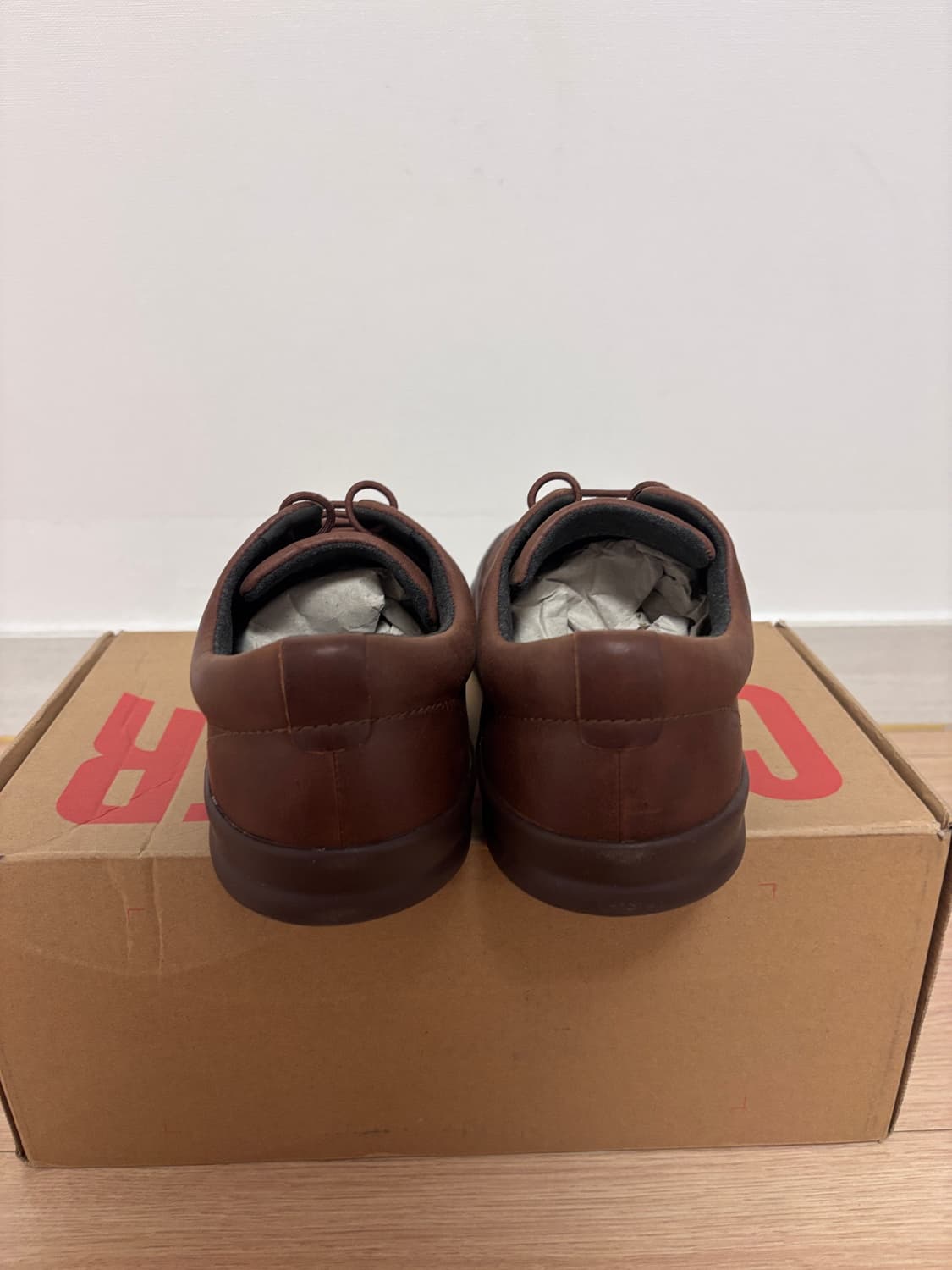 새상품) 41(260) 캠퍼 브라운 가죽 스니커즈 상품이미지4