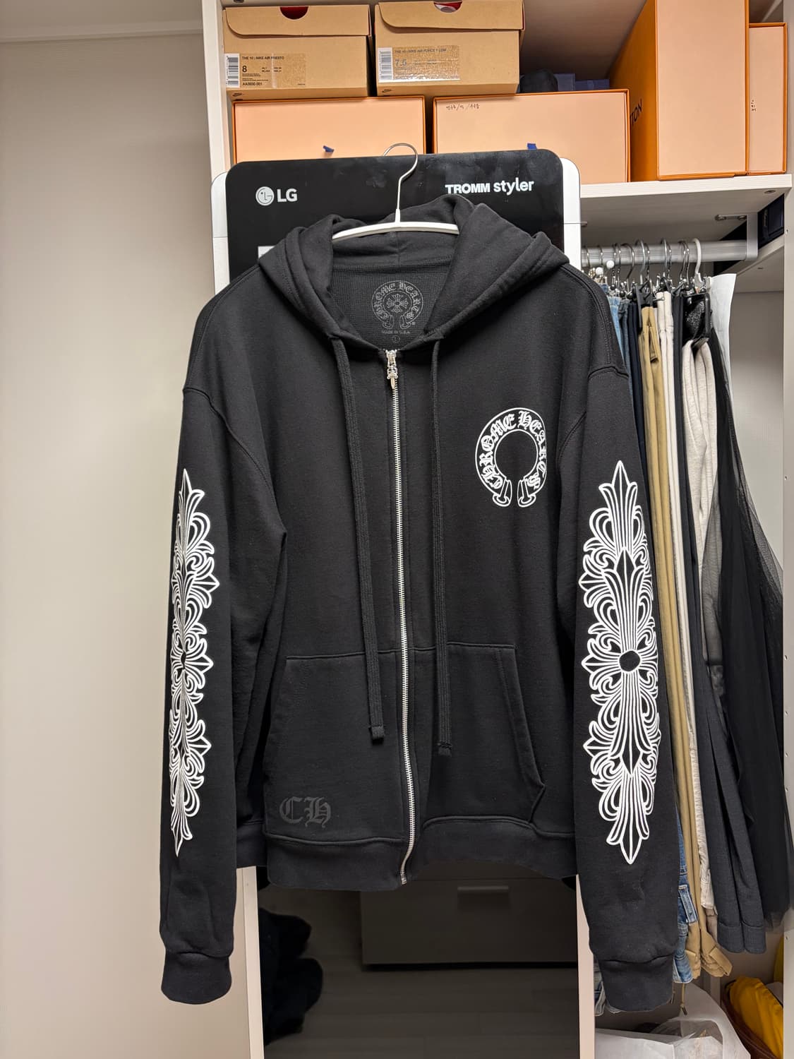 [L]크롬하츠 헤비웨이트 홀스슈 플로랄 후드집업 상품이미지1