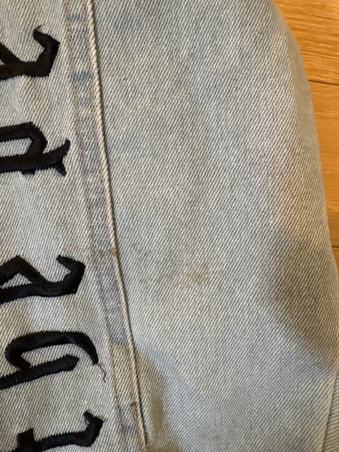 레터링 연청 데님자켓 상품이미지2