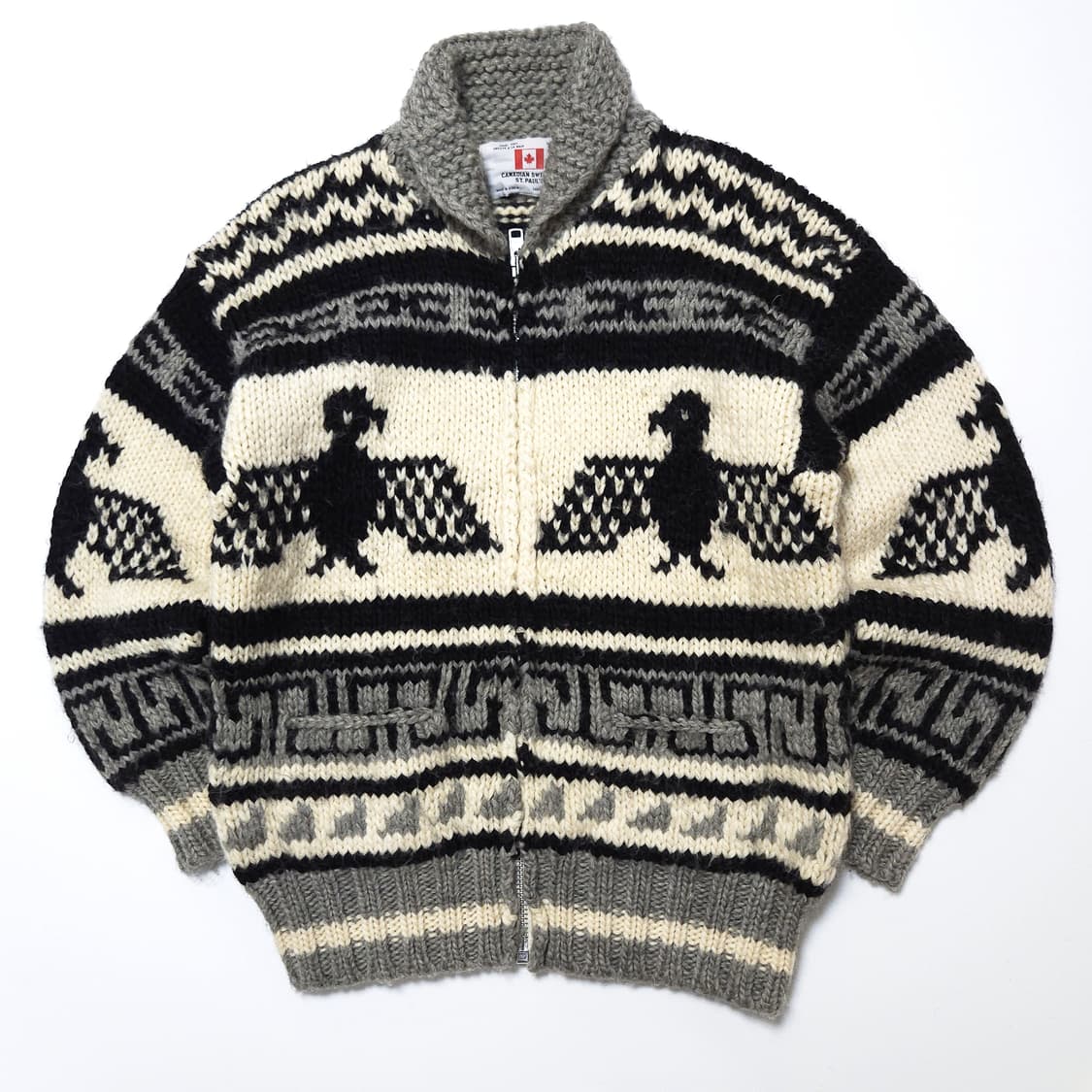 캐네디언 스웨터 90s 이글 코위찬 니트 집업 자켓 상품이미지1