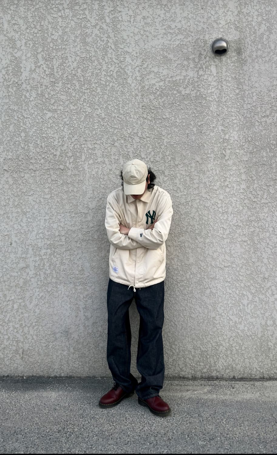 L) 뉴에라 뉴욕양키스 코치자켓 아이보리 상품이미지1