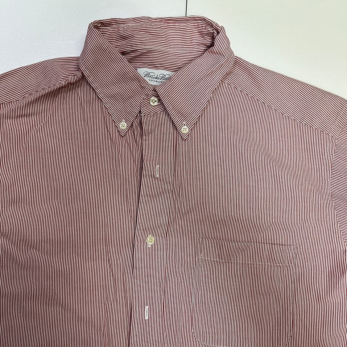 Brooks Brothers 스트라이프 반팔 셔츠 16½ (2XL) 상품이미지3