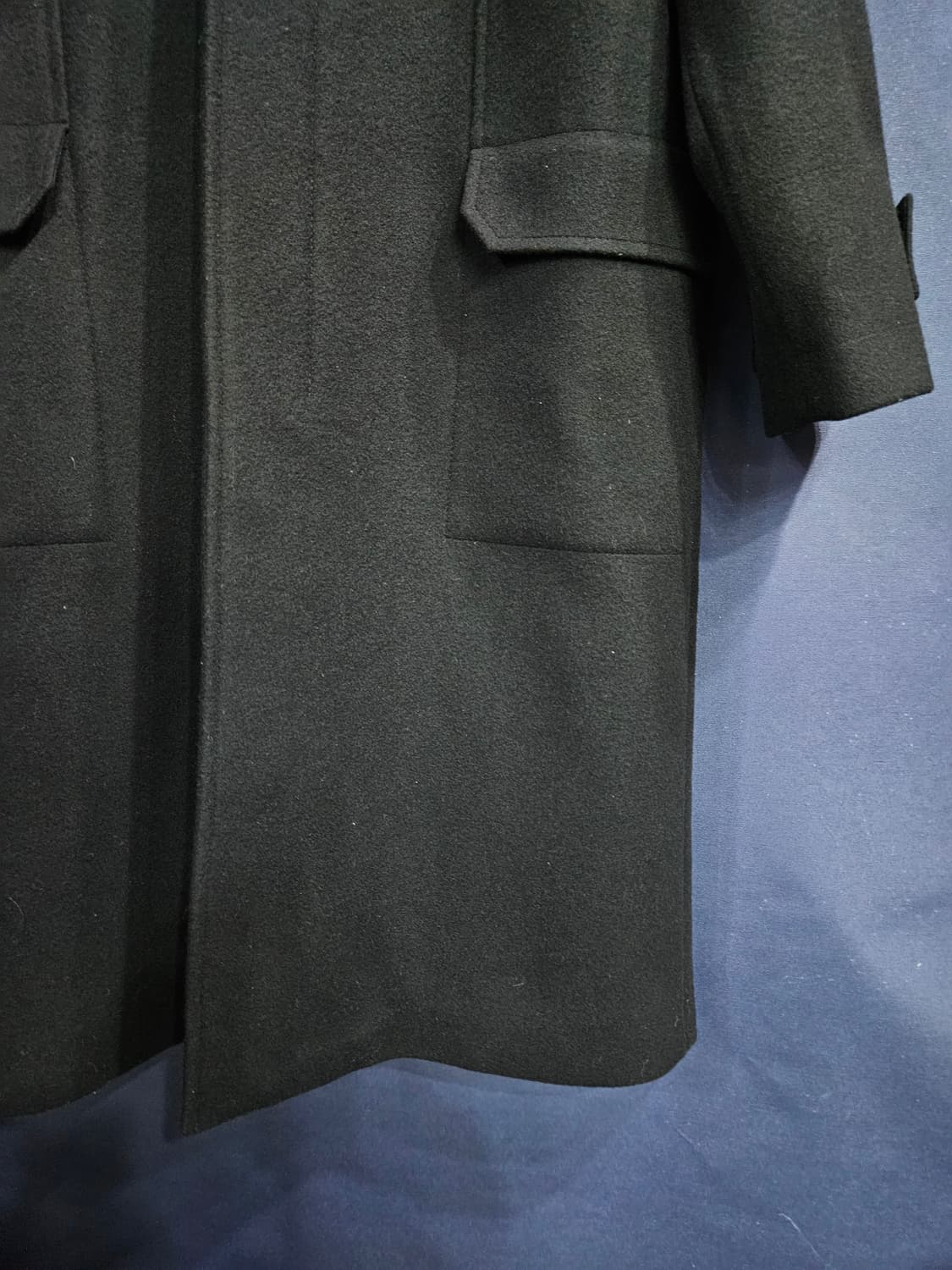 엘무드 블랙 남성 세미오버핏 100 후드 롱코트  상품이미지6