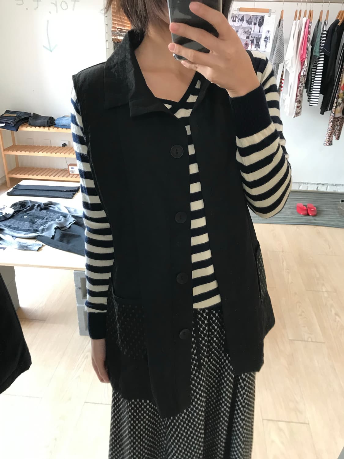 Vintage black vest 상품이미지1