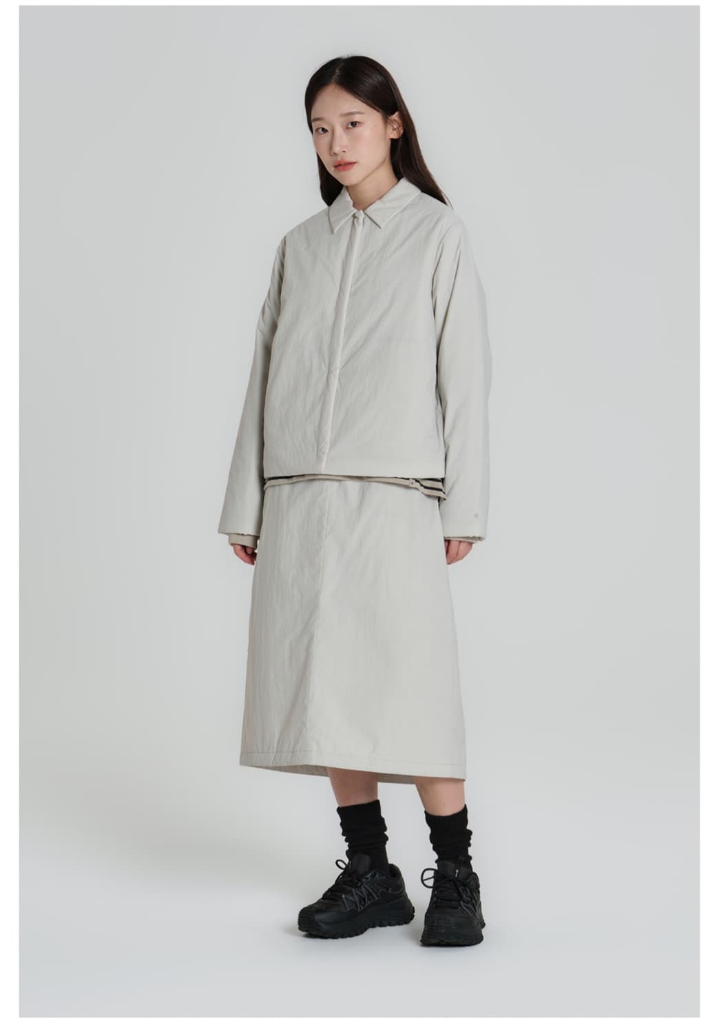 스노우픽 패딩 스커트 Light Beige 상품이미지2