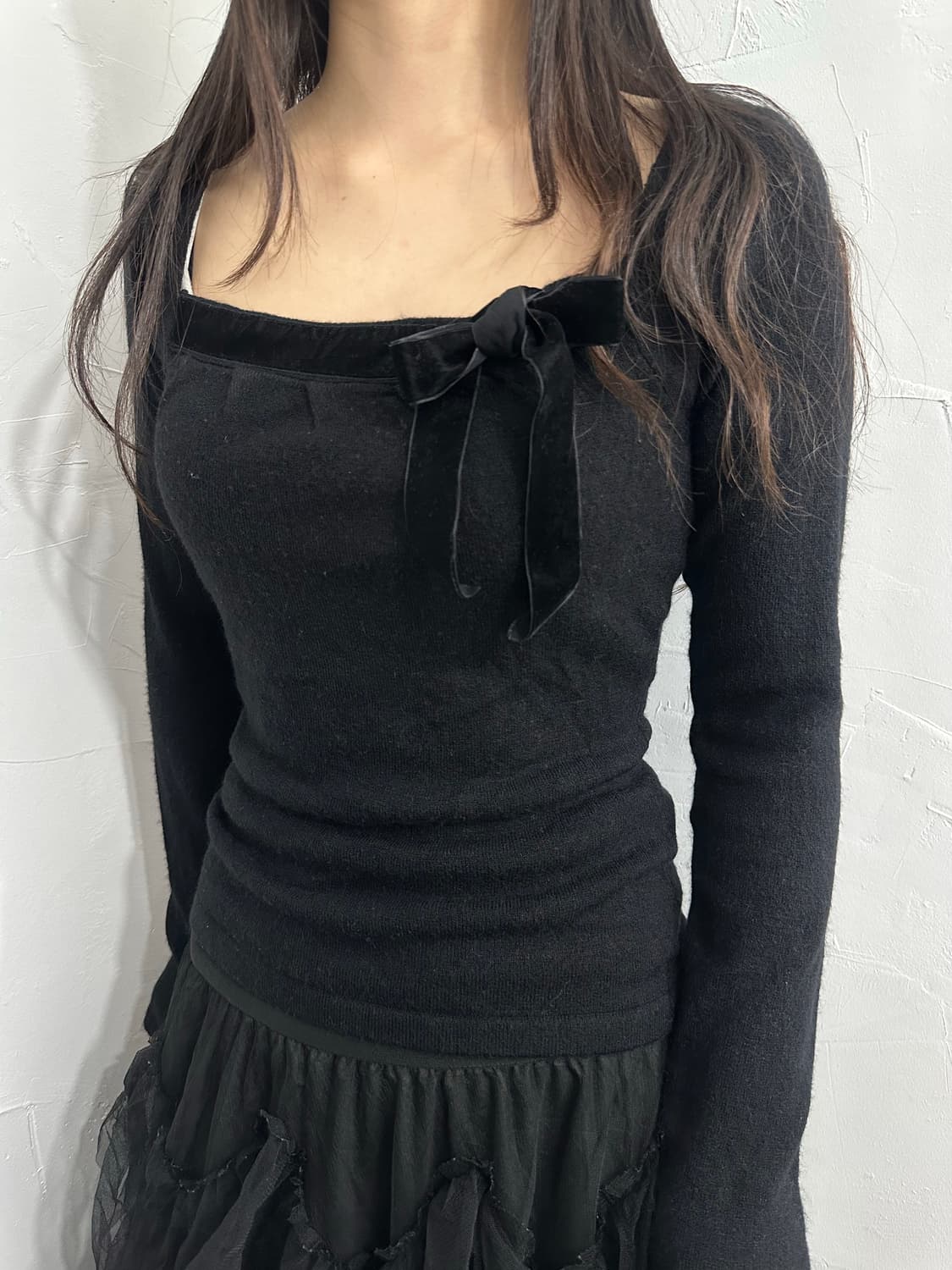 la scene privee ribbon detail slim knit 상품이미지4