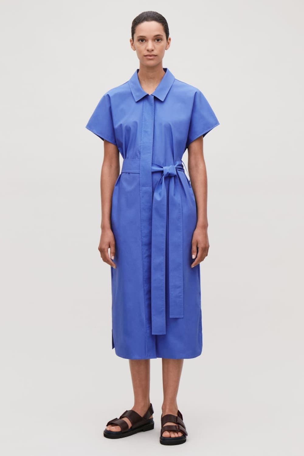 COS 우븐 저지 벨티드 셔츠 원피스 상품이미지2