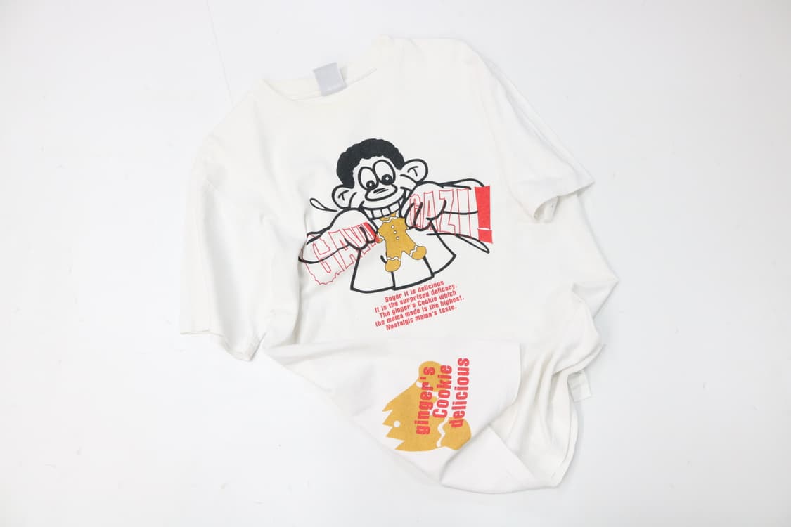 funky bass 펑키베이스 진저브레드 그래픽 화이트 반팔티셔츠 (M) 상품이미지2