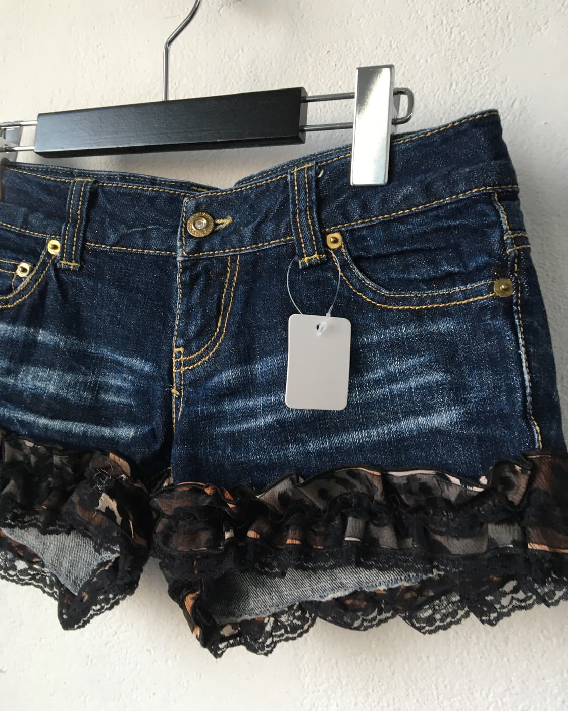 Lace point denim short 상품이미지3