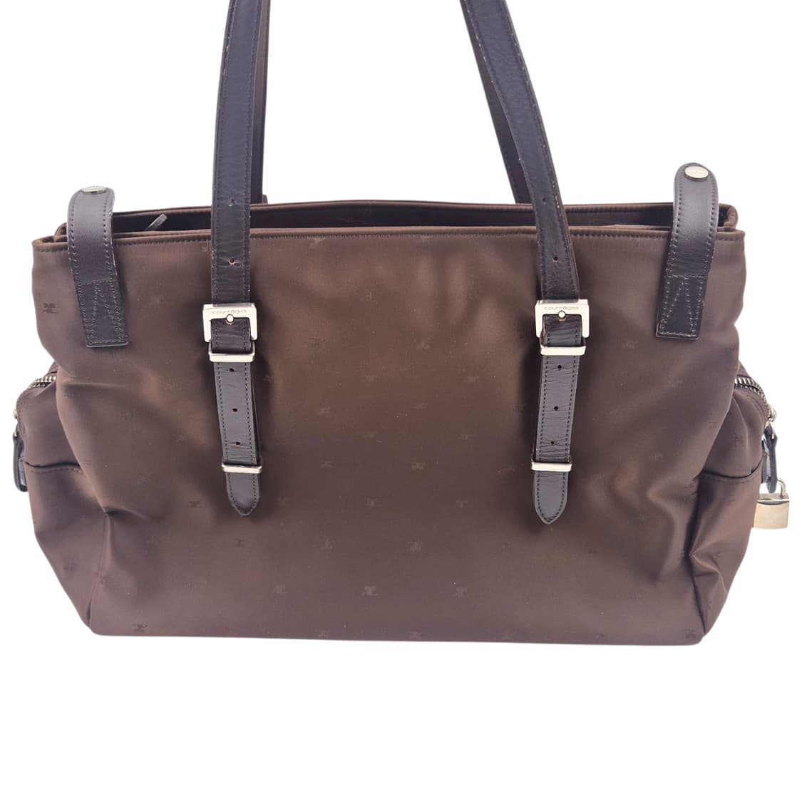 90s 꾸레쥬 모노그램 로고 브라운 메일백 상품이미지7