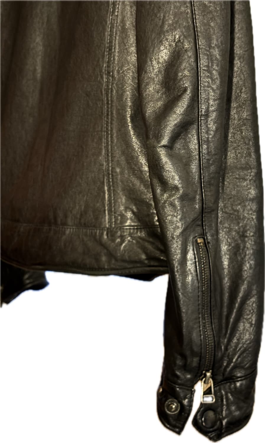 웨스턴 무드 이테리 램스킨 양가죽 절개 포켓 레더 자켓 상품이미지3