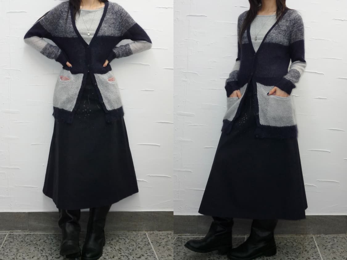 Navy ombré long cardigan 상품이미지3