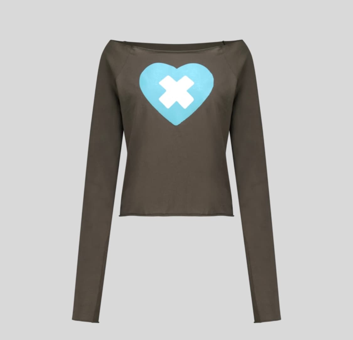 샵페어리 cross heart cut off t-shirt 상품이미지1