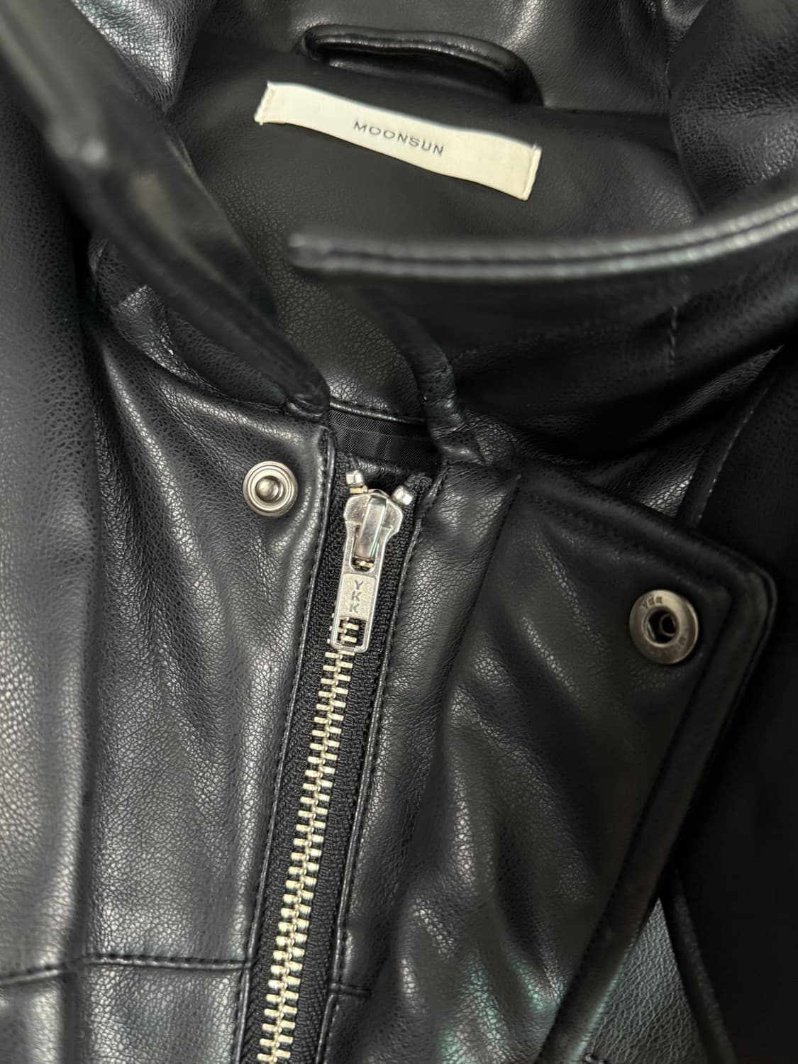 문선 비건 레더 구스다운 블루종 자켓 m사이즈 상품이미지5