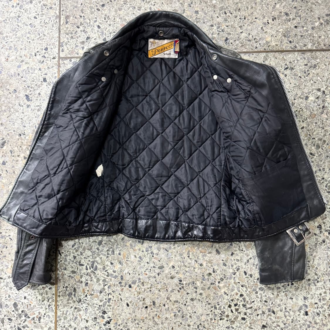 [S] 90s Schott Perfecto 가죽 라이더 자켓 상품이미지3