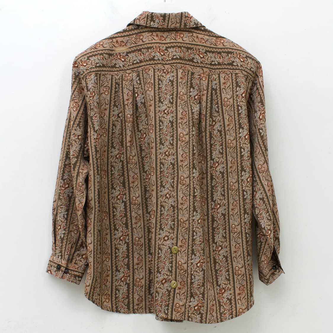 일본 빈티지 플라워 패턴 브라운 블라우스 상품이미지5