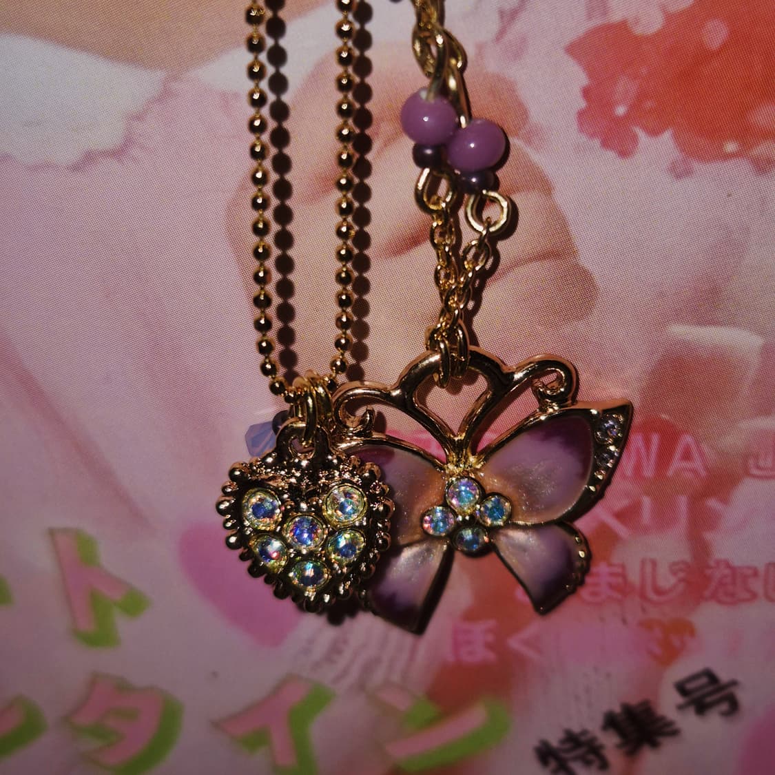 05s 안나수이 퍼플 나비 목걸이&귀걸이 세트 상품이미지10