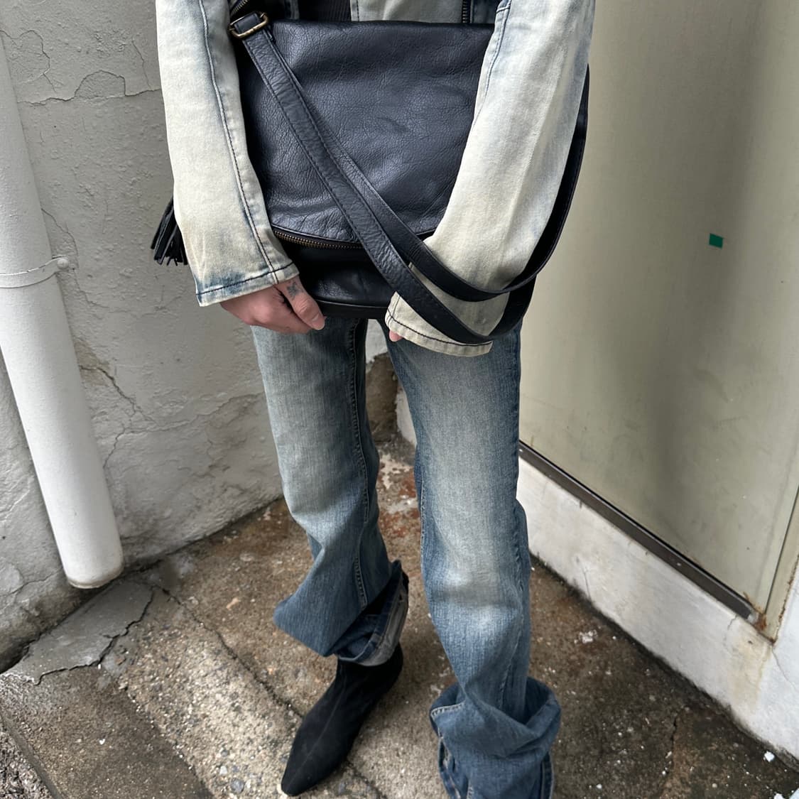 00s 브라스 지퍼 가죽 가방 상품이미지10