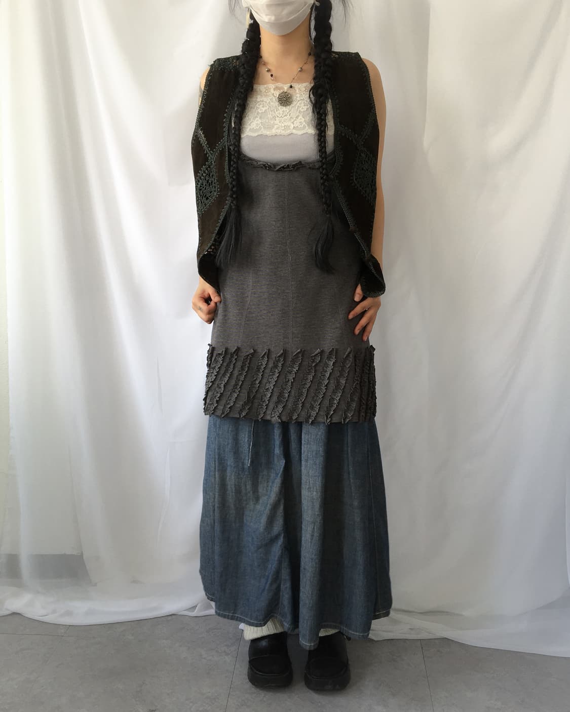 Frill trimming sleeveless onepiece 상품이미지6