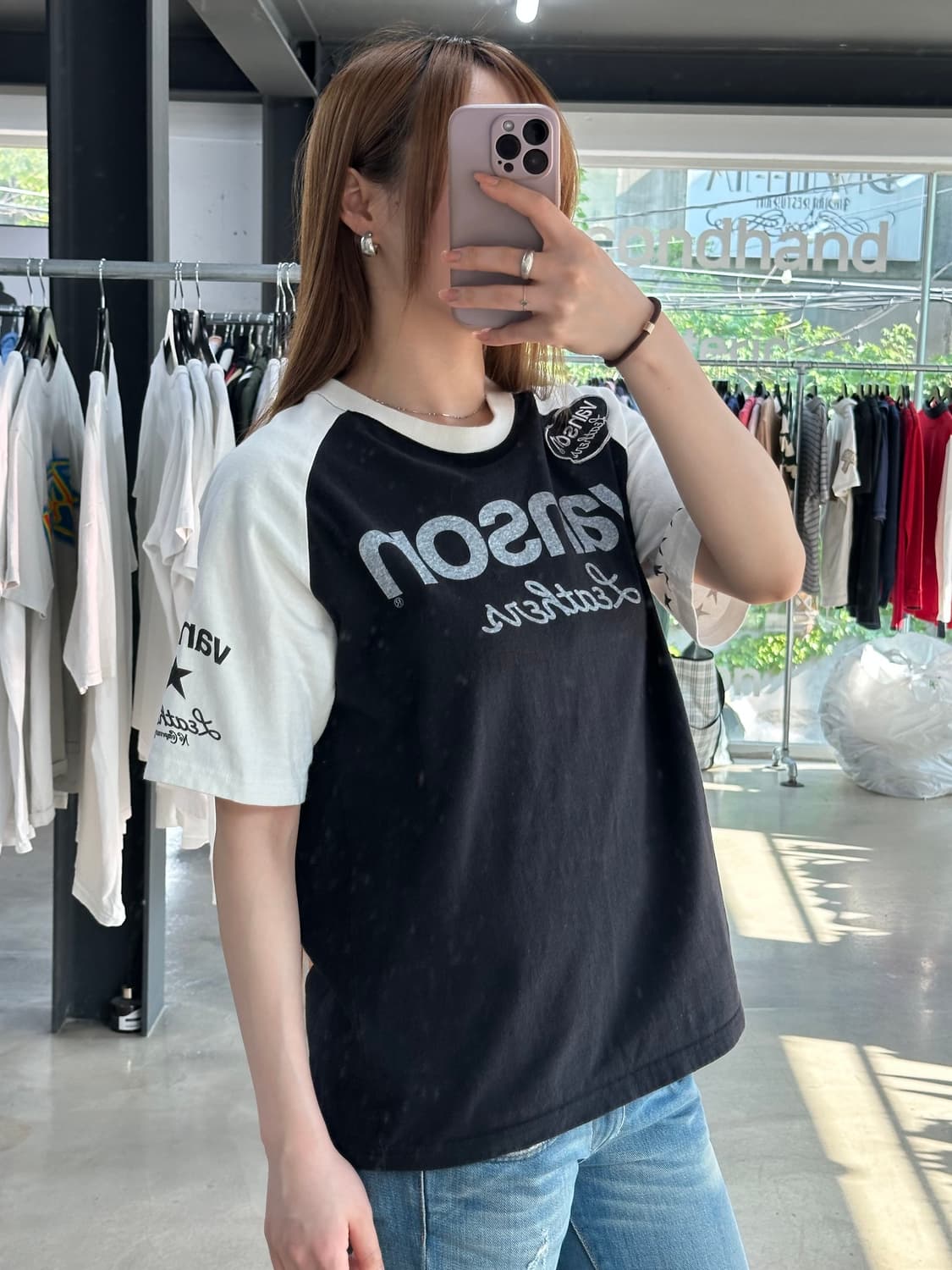 벤슨 스타 951브로드웨이 레터링 래글런 반팔티 상품이미지4