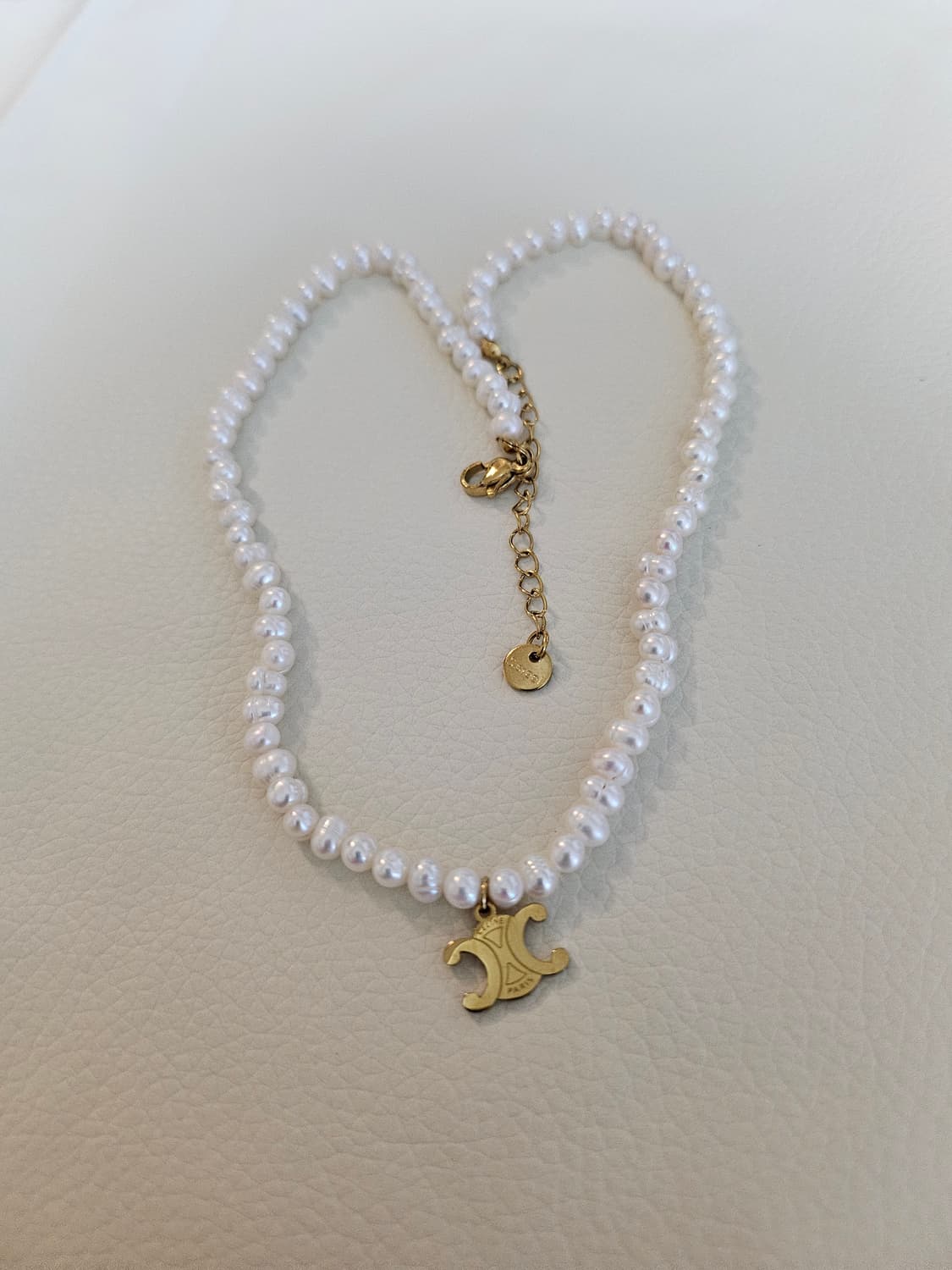 셀린느 천연담수 진주 초커 목걸이 업사이클링 상품이미지3