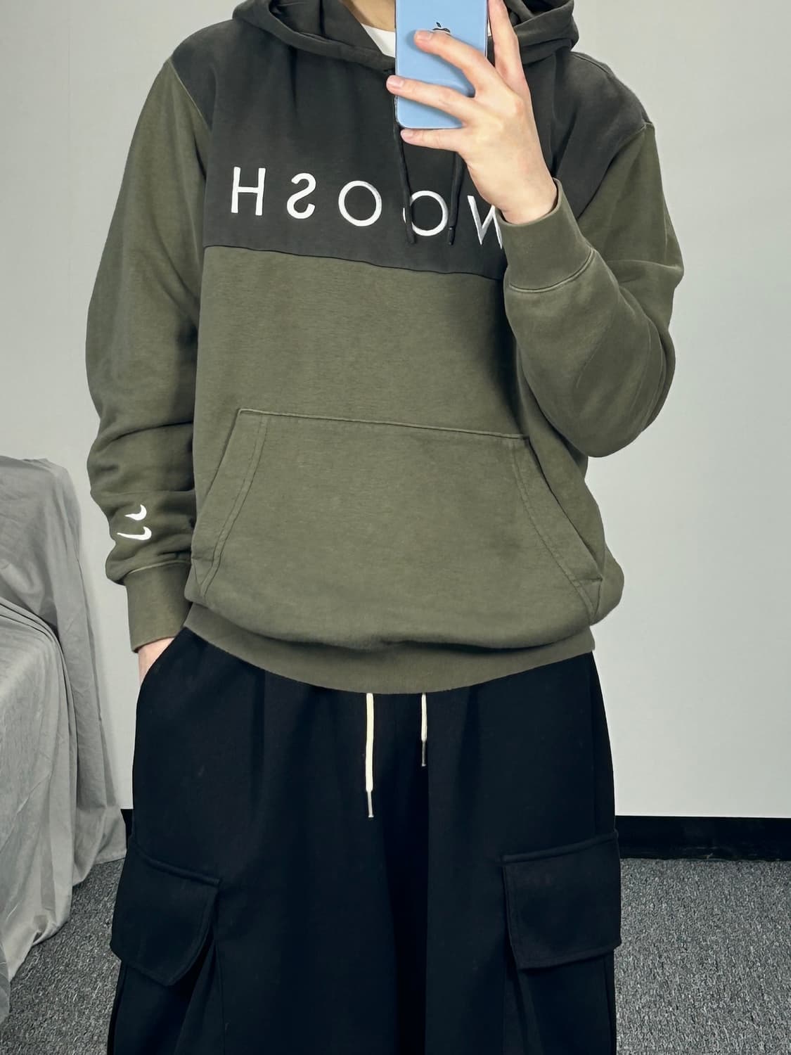 나이키 더블 스우시 카키 후드티 XL  상품이미지2