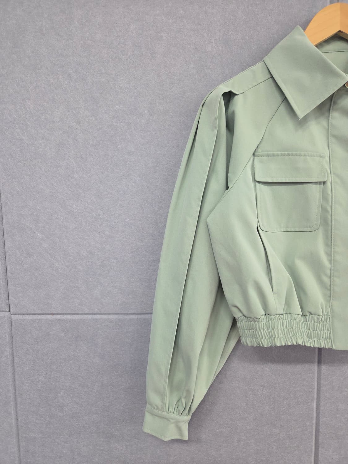 JS NEW.YORK 파스텔 민트 크롭 블루종 자켓 상품이미지2