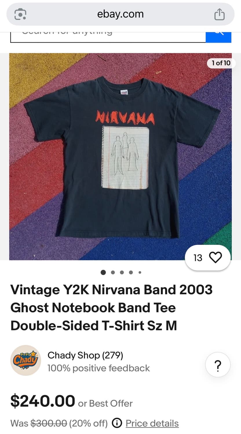 00s 빈티지 너바나 ghost notebook 티셔츠 상품이미지6