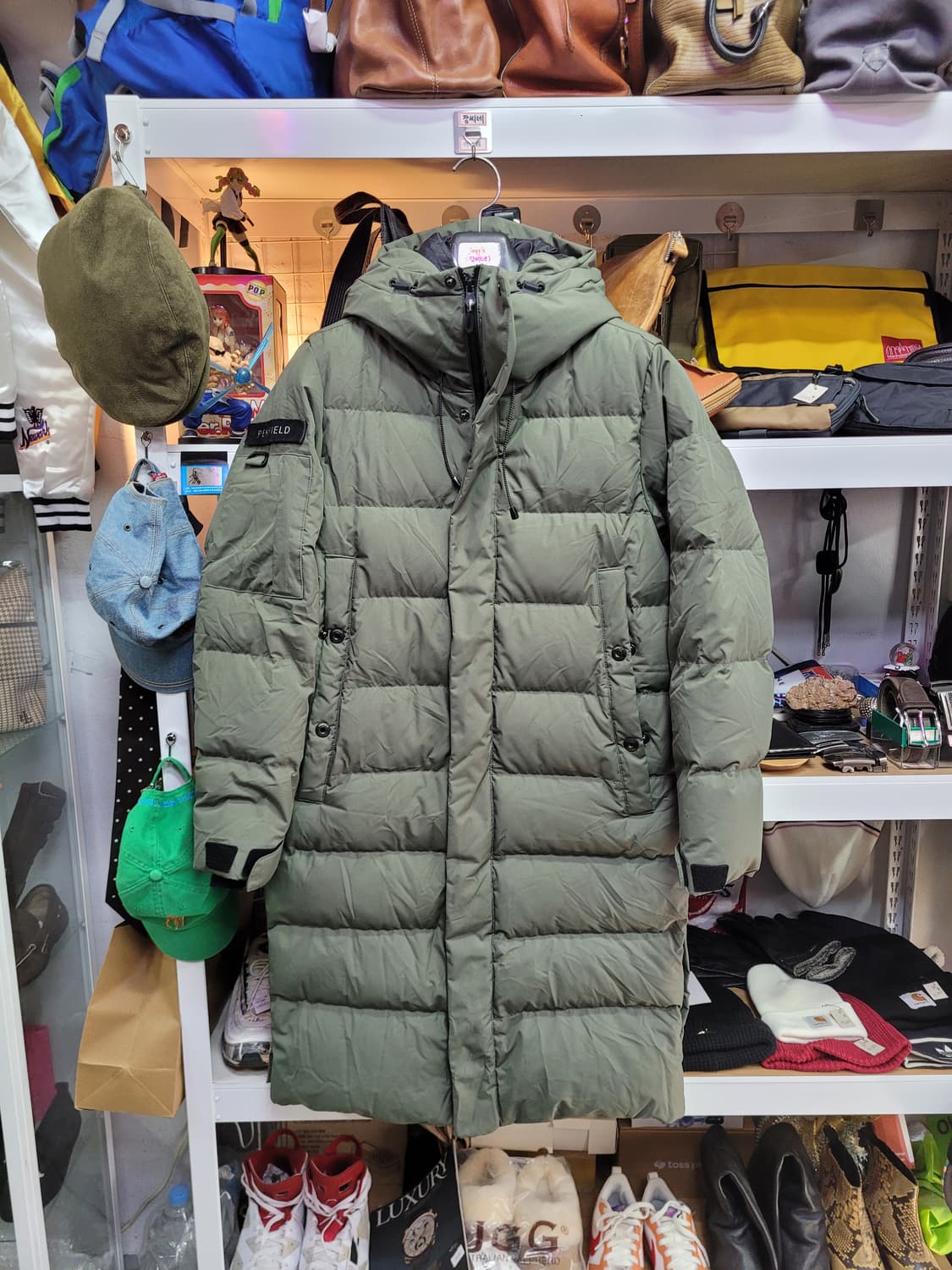 Penfield 펜필드 밝은카키색 후드 롱패딩 오리털 상품이미지1