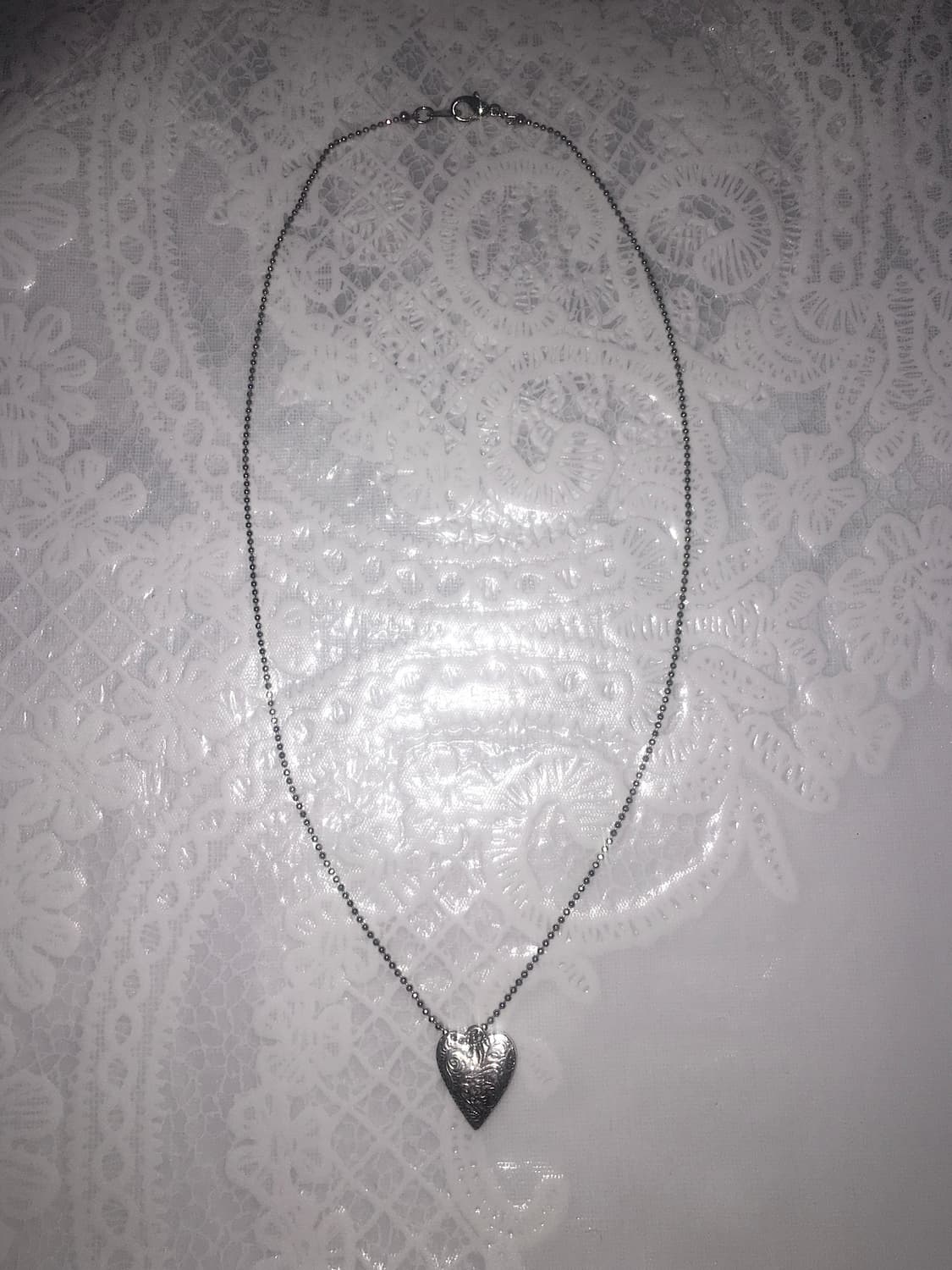 Viburnum shop 오리엔탈 아이롱 하트 실버 목걸이 상품이미지6