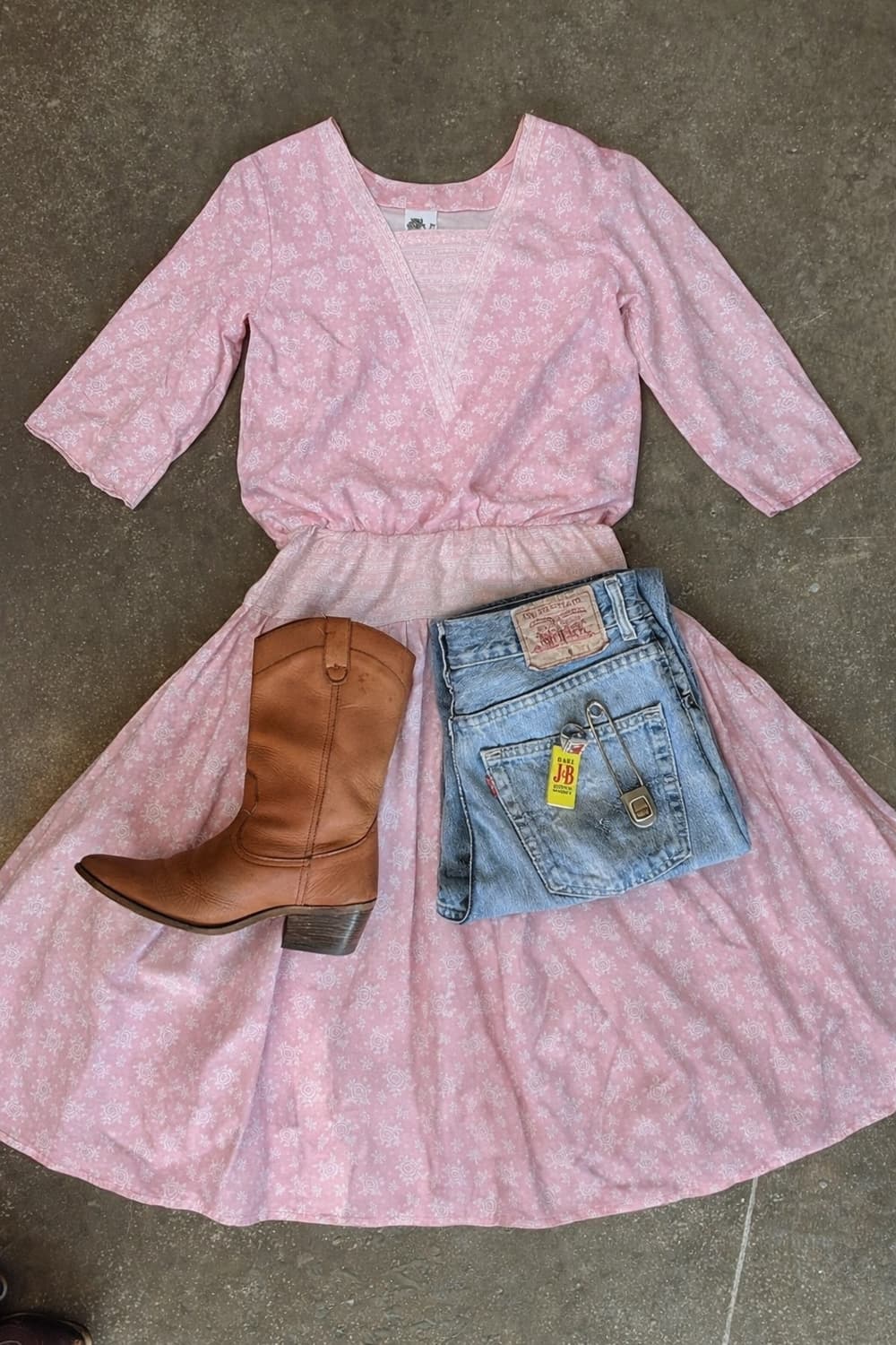 90’s USA vintage pink floral dress 상품이미지3