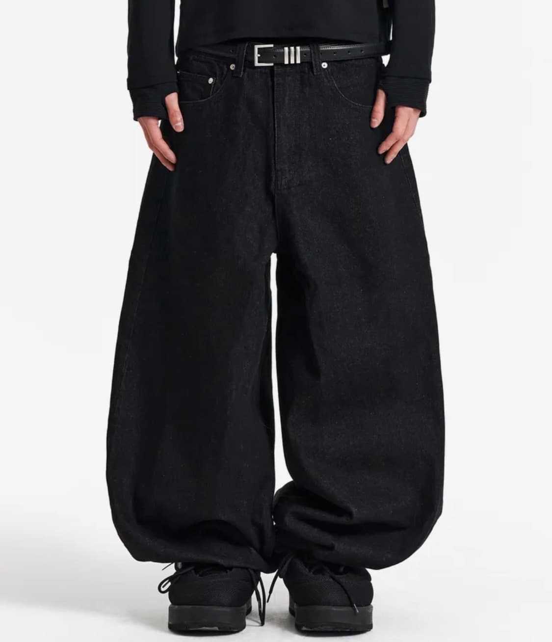 BASIC BALLOON DENIM PANTS (BLACK) 상품이미지1